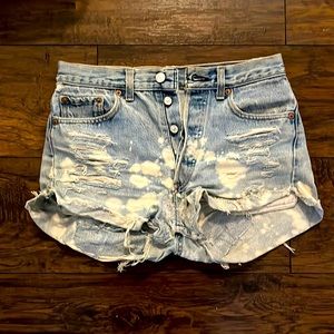 Custom distressed Levi shorts